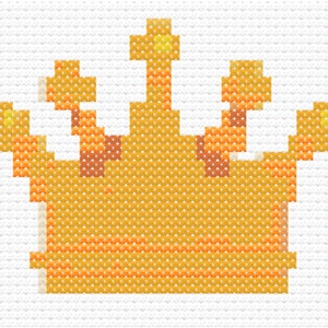 Royal Golden Crown Open Spires Kreuzstichmuster Stickvorlage