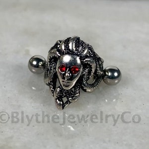 Snake Cartilage Earring Medusa Cartilage Earring Snake Earring Gothic Jewelry Medusa Head Helix Earring Unique Antique Silver Jewelry