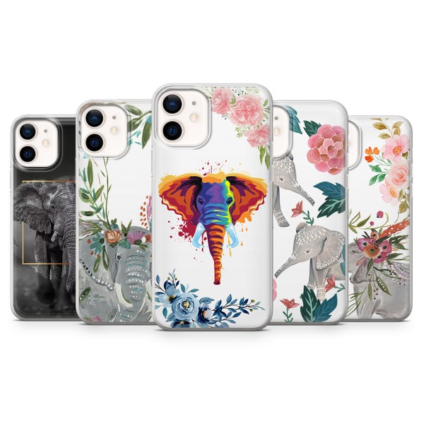 Funda estética de la funda del teléfono elefante para iPhone 14, 13 12 11 Pro, XR, Samsung A13, S22, S21 FE, A40, A72, A52, Pixel 6a