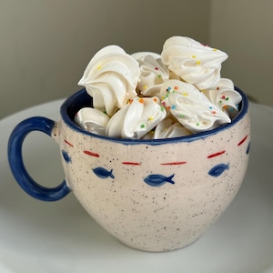Handmade Pisces Mug: Greek Island Ceramic Coffee Mug, Zodiac Gift