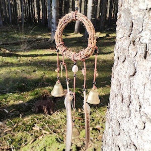 Hexenglocke Mittel, Talisman Witch Bell Schutzglocke Wicca Glocke Ritual Glocke Mystik Bell Magie Hexe Dekoration Altar Glocke