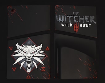 Custom The Witcher 3 Inspired PlayStation 5 PRO Disc Console Covers – Handmade & Hand-Painted