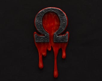 God Of War Ragnarok hand made and painted badge/magnet logo