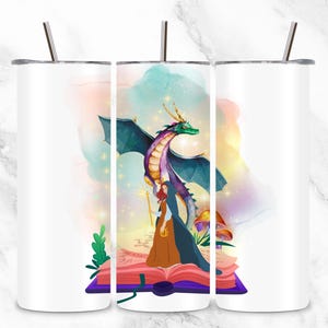 Magic & Books Tumbler-Handmade Custom Stainless Steel Glossy-Fantasy Magic  | Gift for all