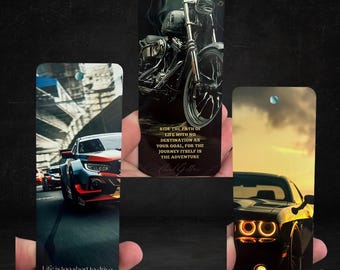 Car/Motorcycle Lovers-Bookmark-Bendable Metal, ONE Side Only