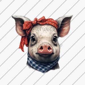 Funny Pig png, Pig Wearing Bandana, Sublimation Designs Downloads, Country girl png, Western Sublimation File, Funny Sublimation