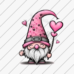 Happy Valentine's Gnomes, Cute Gnome png, Sublimation Designs Downloads, Valentine's Day, DTF Files, Heart png