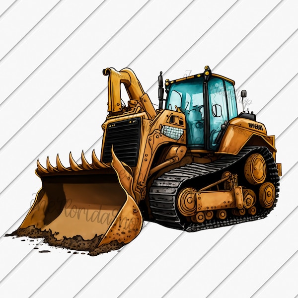 Bulldozer Png Sublimation Design, Construction Truck Png, Bulldozer Png, Bulldozer Clipart, Sublimation Designs Downloads, DTG Files