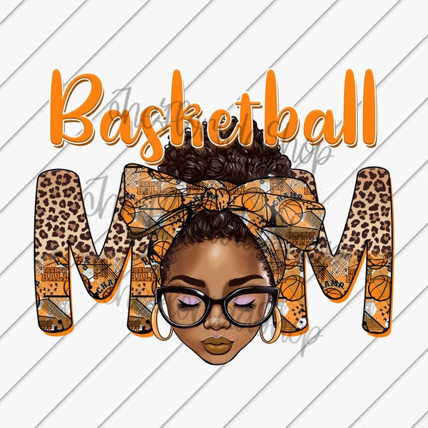 Baskeball Mom Afro Messy Bun png, Baseball Shirt, Sports Mom png, Sublimation Designs Downloads, DTG Files, Black Women Png