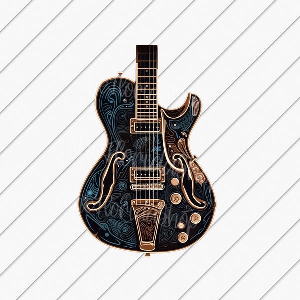Electric Guitar png, Musician png, Music Lover Gift, Sublimation Designs Downloads, DTG Files
