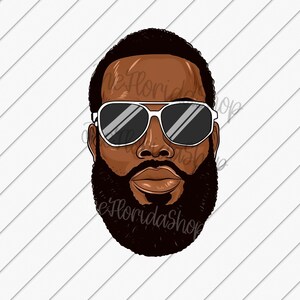 Afro Man Sunglasses Png, Black Dad png, Black Man With Beard, Sublimation Designs Downloads, DTG Files, Black Pride Png