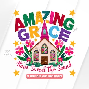 Amazing Grace How Sweet The Sound png, Religious png, Sublimation Designs Downloads,  DTG Files, Christian png, Church png