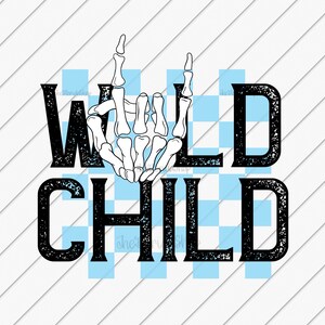 Sublimation Designs Downloads, Wild Child Checkered Sublimation File, DTG Files, Toddler PNg Design, Shirt for Kids, Retro Design