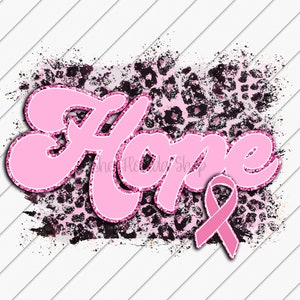 Sublimation Designs Downloads, Breast Cancer Ribbon Sublimation File, DTG Files, Cancer Awareness, Leopard Print png