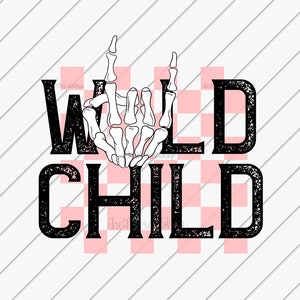 Sublimation Designs Downloads, Wild Child Checkered Sublimation File, DTG Files, Toddler PNg Design, Shirt for Kids, Retro Design