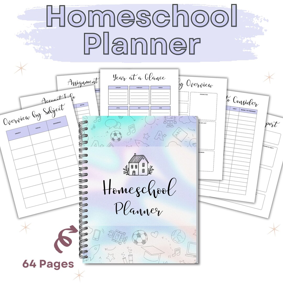 Editable Homeschool Planner Bundle: Canva Template (digital Download ...