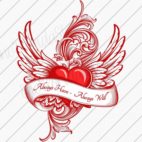 Heart  Vintage Valentine's png, Retro png, Sublimation Designs Downloads, Valentine's Day, DTF Files, Heart png Tattoo Valentine