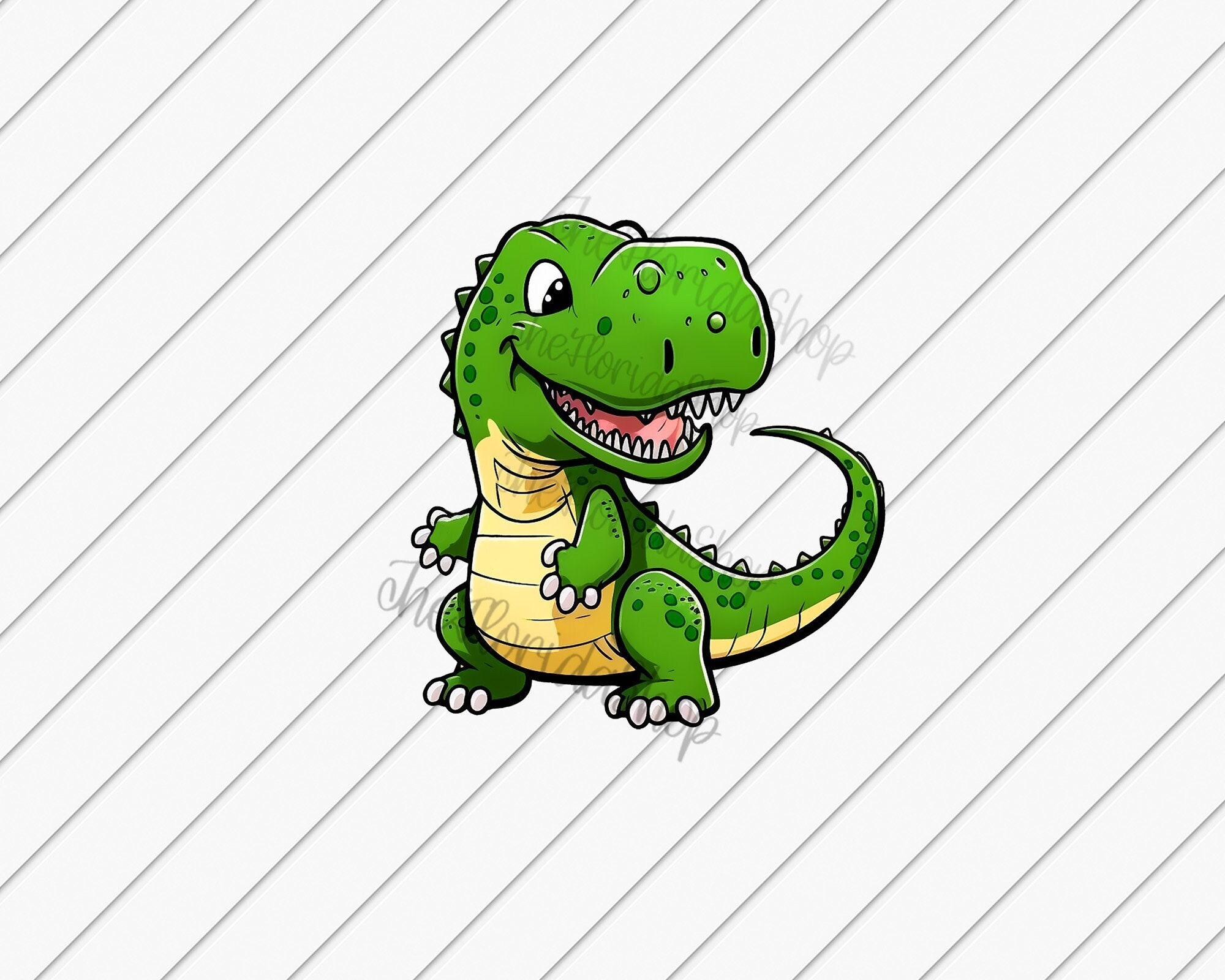 T Rex Dinosaur Cartoon Standing PNG & SVG Design For T-Shirts