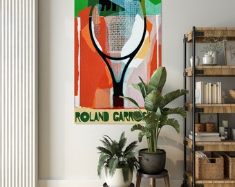 Roland Garros 1987 French Open Tournament, Retro Tennis Art / Premium Selection Print