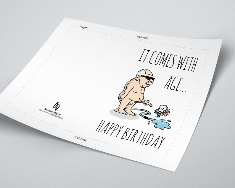 Funny DIGITAL Birthday Card Crazy Grandpa Download and Print at Home - Etsy