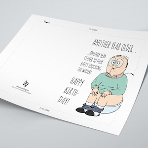 Funny DIGITAL birthday card Old man joke Download and Print at Home zdjęcie 2