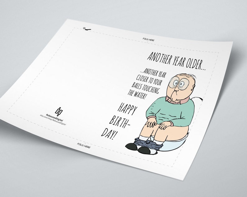 Funny DIGITAL birthday card Old man joke Download and Print at Home zdjęcie 2