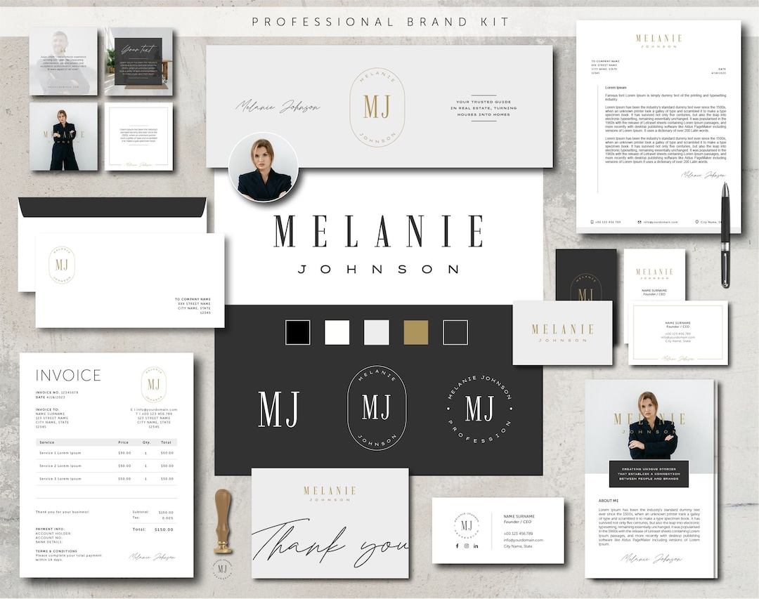Luxury Branding Kit Template Brand Package Editable Brand Etsy Luxury Branding Kit Template Brand Package Editable Brand Etsy
