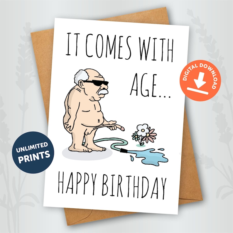Funny DIGITAL Birthday Card Crazy Grandpa Download and Print at Home - Etsy