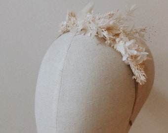 Floral Wedding Headband – Dried & Preserved Flowers – Boho Hair Accessory – Bride, Child, Ceremony – Custom Made