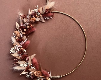 Floral Wall Wreath – Dried & Preserved Flowers – Wall Decoration – Valentine's Day, Mother's Day, Birthday Gift – Custom Made