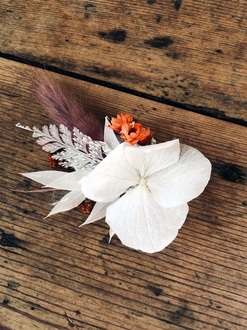 Barette fleurie fleurs séchées et stabilisées @LaboSauvage