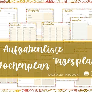 Task list | To-do list | Daily schedule | Weekly schedule | PDF to print and fill out | Digital planner | German | Autumn