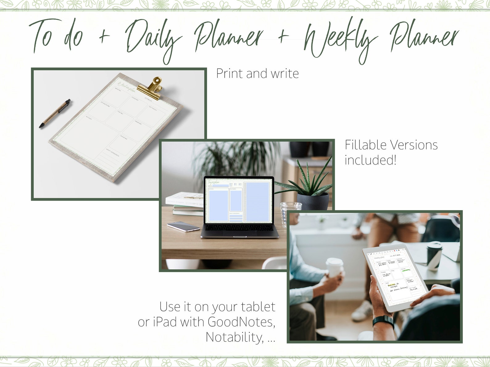Day Planner | Week Planner | to Do List | Printable - Fillable ...
