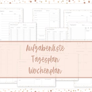Task list | To-do list | Daily schedule | Weekly schedule | PDF to print and fill out | Digital planner | German