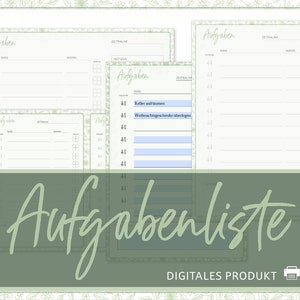 Task list | To-do list | PDF to print and fill out | Digital planning | German | GoodNotes | Notability