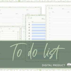To do list | Printable - Fillable PDF | GoodNotes, Notability | Digital Planner | english