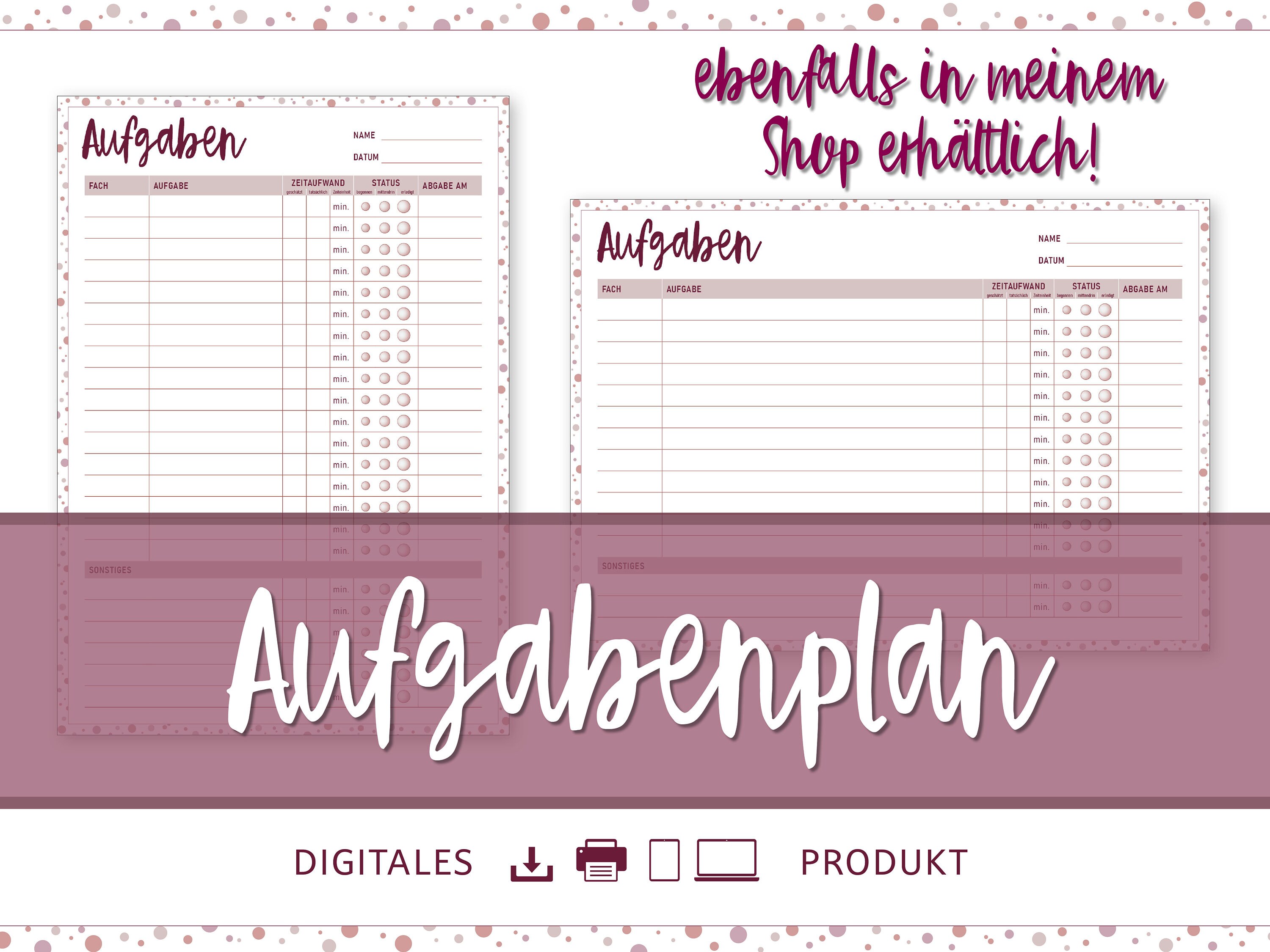 Stundenplan | A4 A5 A6 | PDF zum Ausdrucken, Ausfüllen | Schulplaner