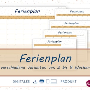 Ferienplan | Sommerplaner | Schulferien | Urlaubsplaner Sommer | Summer holidays planner