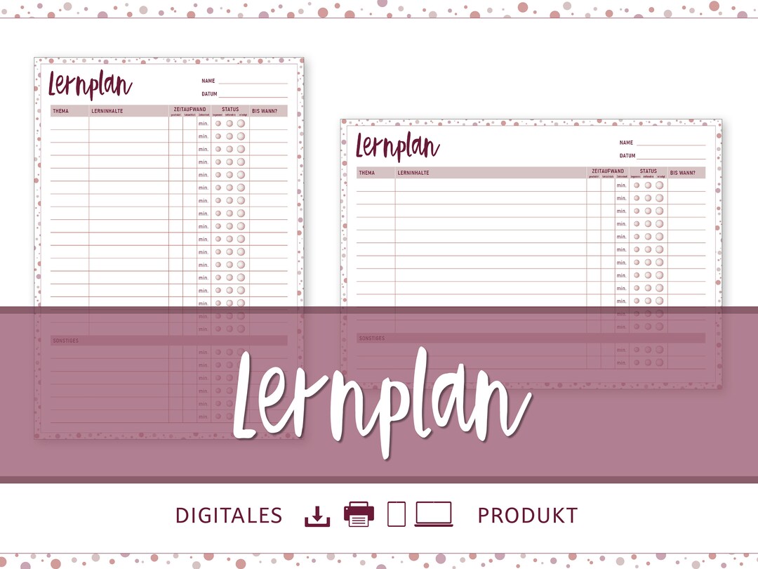 learning-plan-task-plan-pdf-to-print-out-fill-in-school-planner-german