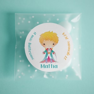 Bustine confetti battesimo con adesivo personalizzato, bomboniera nascita bambino Piccolo Principe, bomboniera DIY fai da te, regalo ospiti