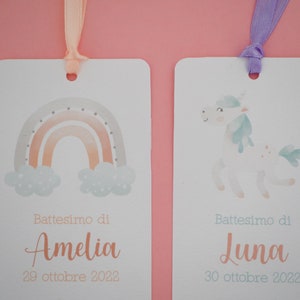 segna tavolo battesimo unicorno personalizzabile- Cinzia Creazioni