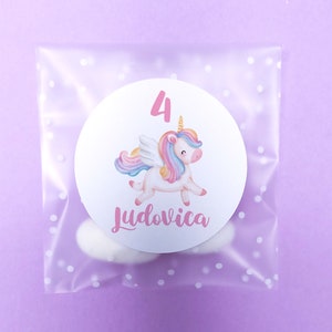 Bustine confetti compleanno con adesivo personalizzato, bomboniera nascita bambina con unicorno, bomboniera DIY fai da te, regalo ospiti