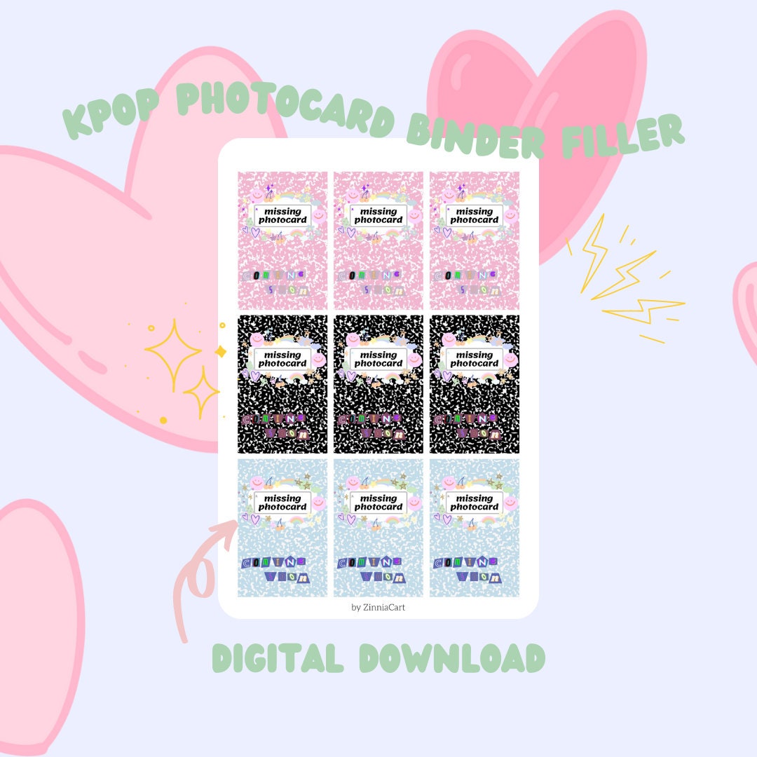 Digital Printable Kpop Photocard Binder Filler Binder Place Etsy Ireland