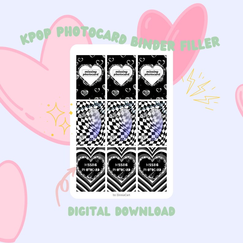 Digital Printable Kpop Photocard Binder Filler Binder Place Etsy