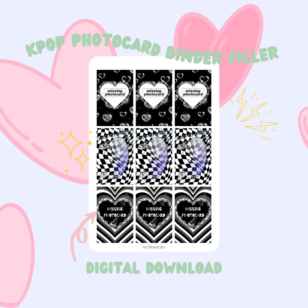 Digital Printable Kpop Photocard Binder Filler Binder Place Etsy