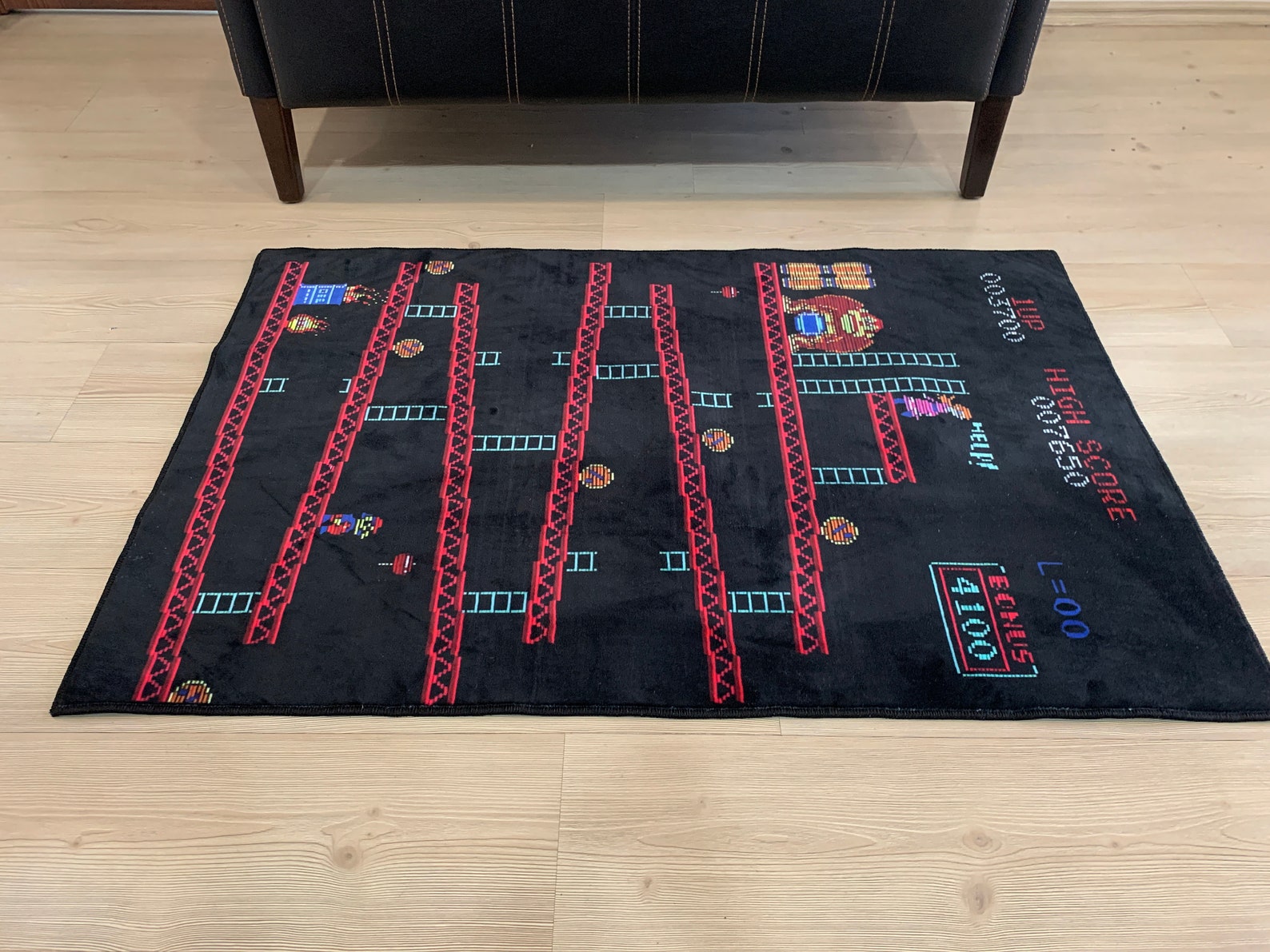 Atari Rug Donkey Kong Gamer Rug Arcade Rug Retro Video Etsy