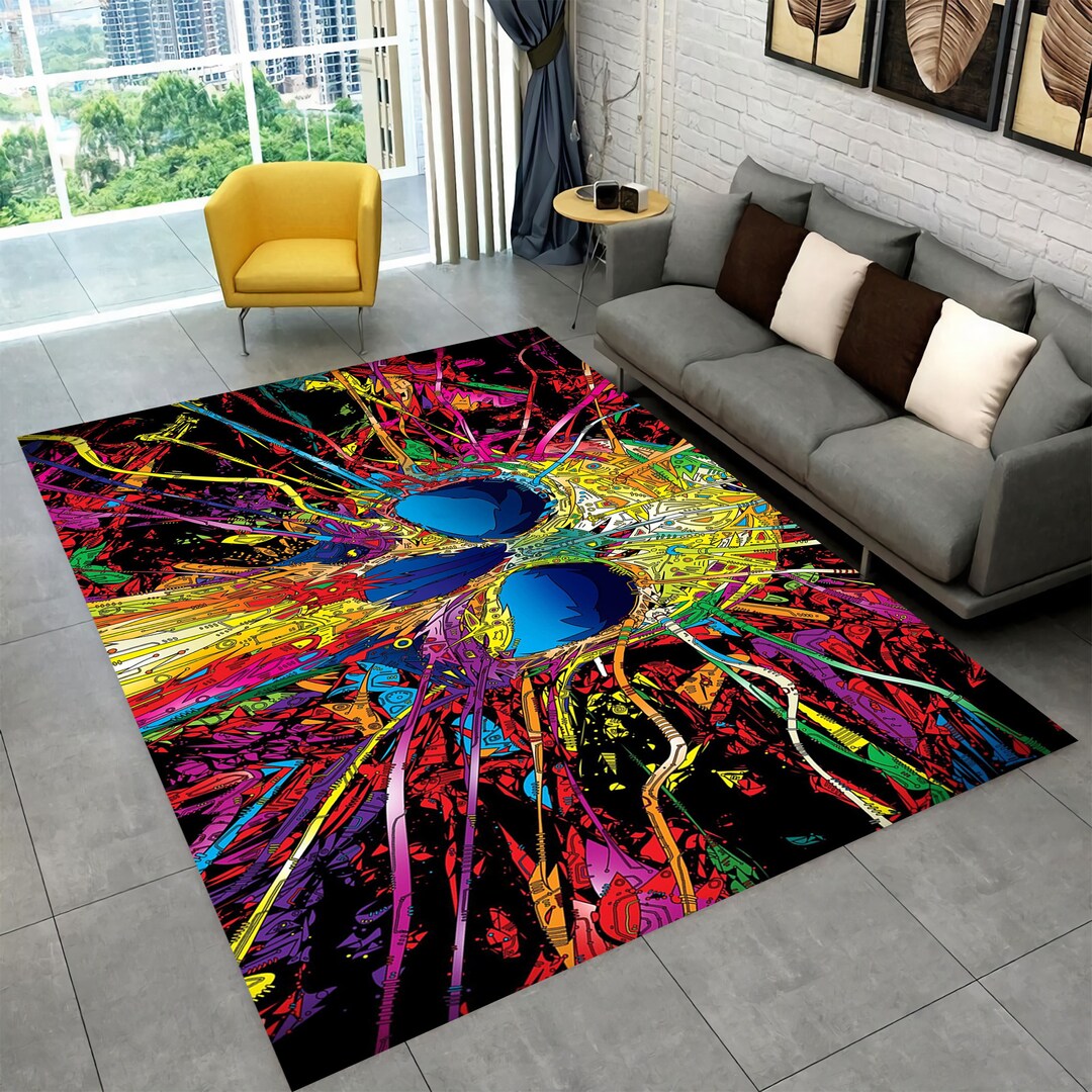 Skull Rugscary Evil Rugstreet Art Rugcustom Rugliving Room Etsy