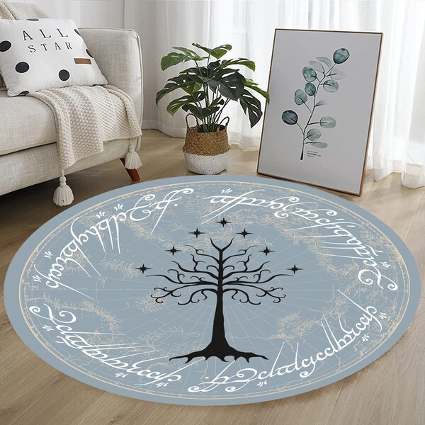 Round Tree Ring Rug Lord of the Ring Rug - Etsy