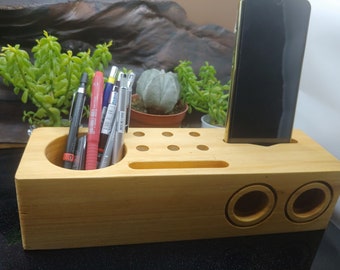 Wooden Pencil Case, Box and Pencil Organizer,Wood Speaker Stands,Wooden Phone Stand and Speaker,Passive Speaker