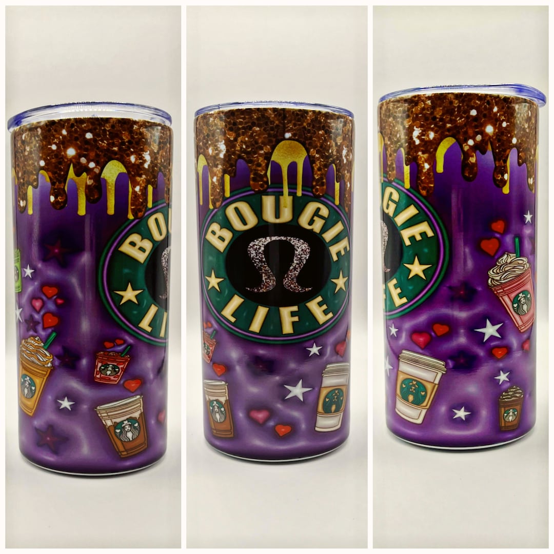 Bougie Life Glitter Drip Skinny Tumbler Wrap, PNG File, Straight